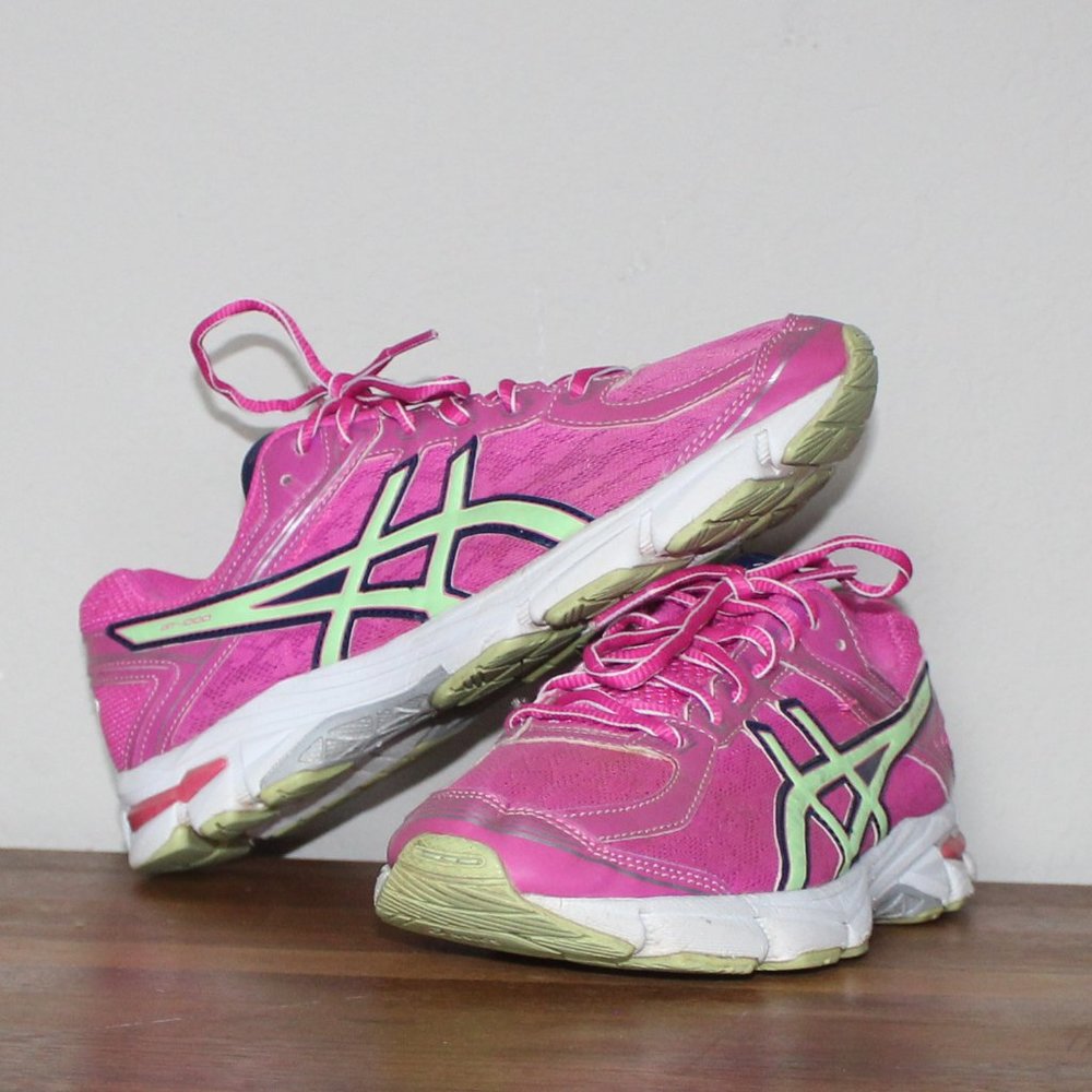 Asics Gt 1000 Duomax C558N Women's Running Shoe Pink/Lime Green Size 7